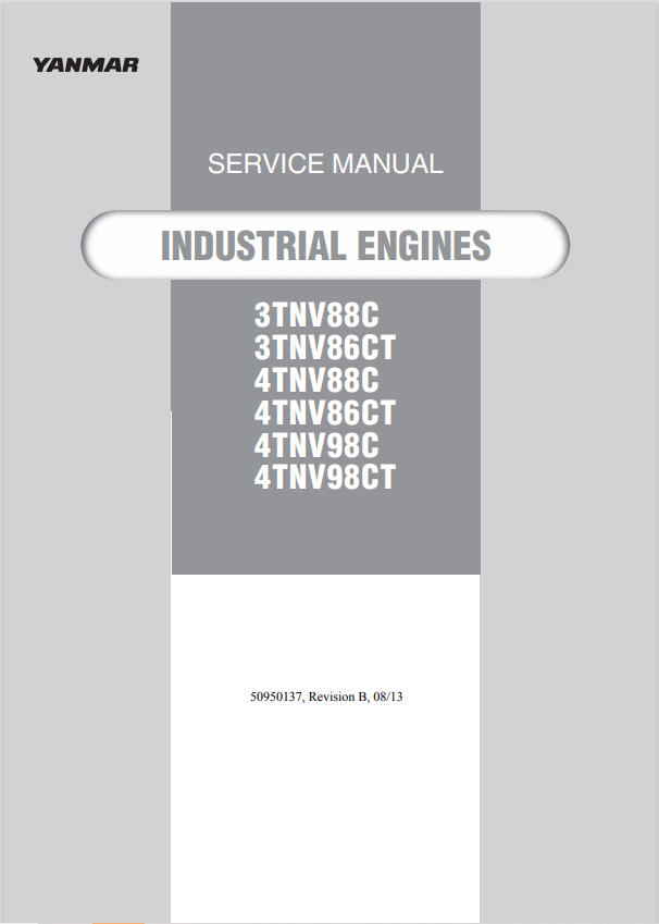 GEHL YANMAR 3TNV88C, 3TNV86CT, 4TNV88C, 4TNV86CT, 4TNV98C, 4TNV98CT INDUSTRIAL ENGINE SERVICE MANUAL 50950137- PDF