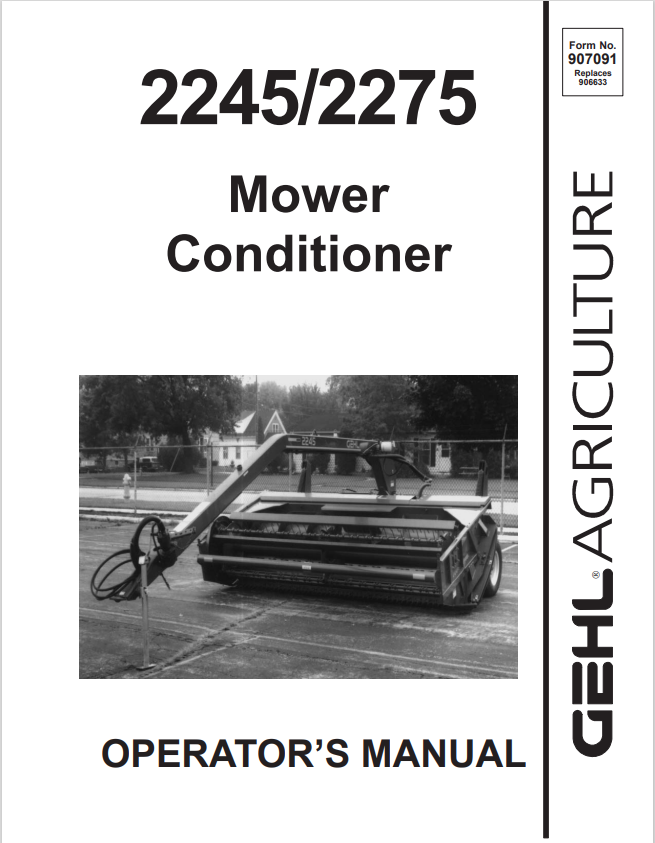 GHEL 2245, 2275 MOWER CONDITIONER OPERATOR MANUAL 907091- PDF