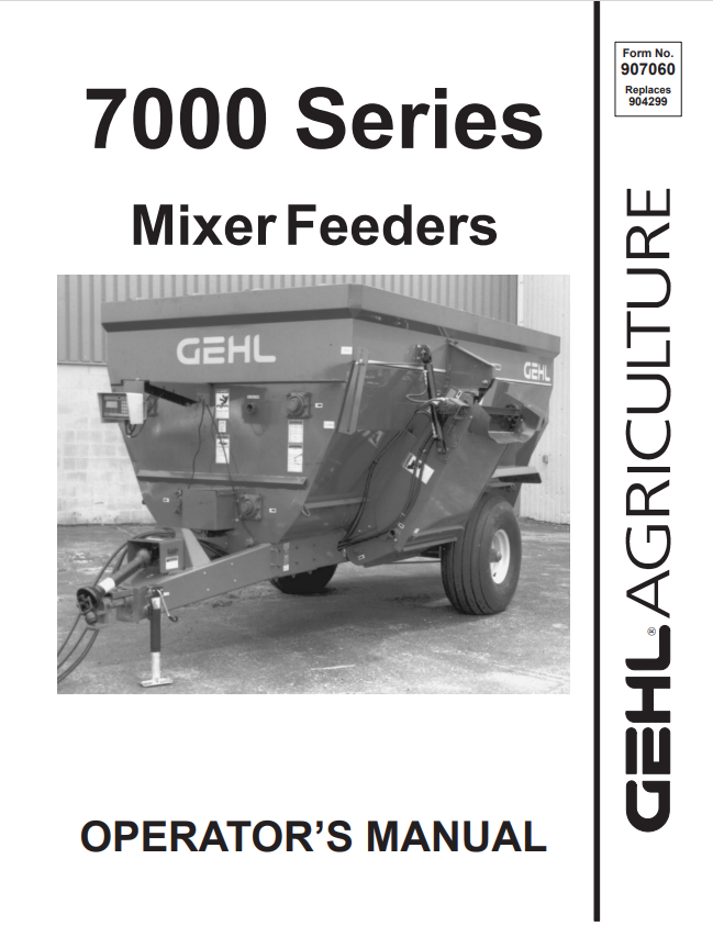 GHEL 7000 SERIES MIXER FEEDER OPERATOR MANUAL 907060- PDF