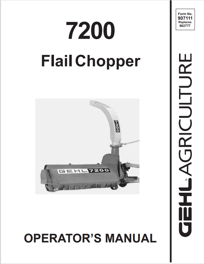 GHEL 7200 FLAIL CHOPPER OPERATOR MANUAL 907111- PDF