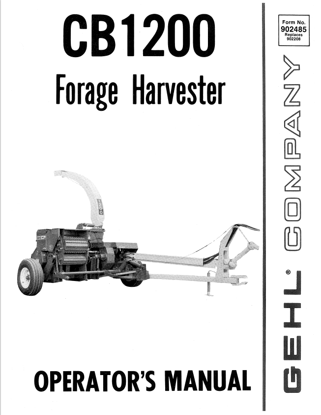 GHEL CB 1200 FORAGE HARVESTER OPERATOR MANUAL 902485 - PDF