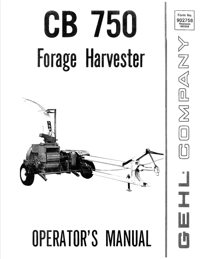 GHEL CB 750 FORAGE HARVESTER OPERATOR MANUAL 902758 - PDF