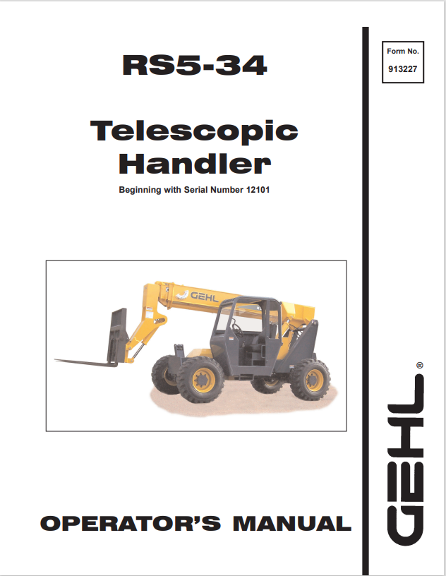 GHEL RS5-34 TELESCOPIC HANDLER OPERATOR MANUAL 913227 - PDF