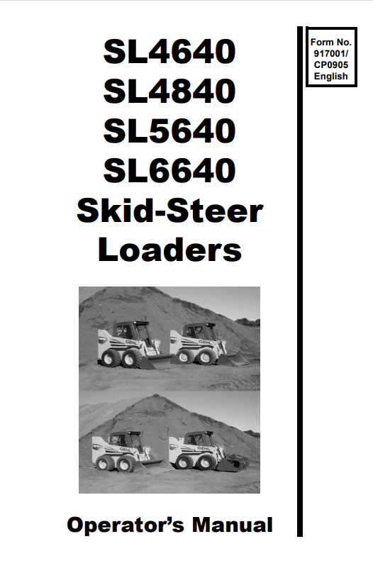 GHEL SL4640, SL4840, SL5640, SL6640 SKID-STEER LOADER OPERATOR MANUAL 917001 - PDF