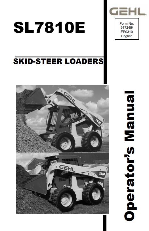 GHEL SL7810E SKID-STEER LOADER OPERATOR MANUAL 917208 - PDF