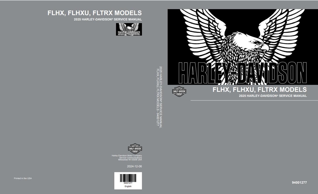 HARLEY-DAVIDSON 2025 FLHX, FLHXU, FLTRX SERVICE MANUAL 94001277 - PDF 