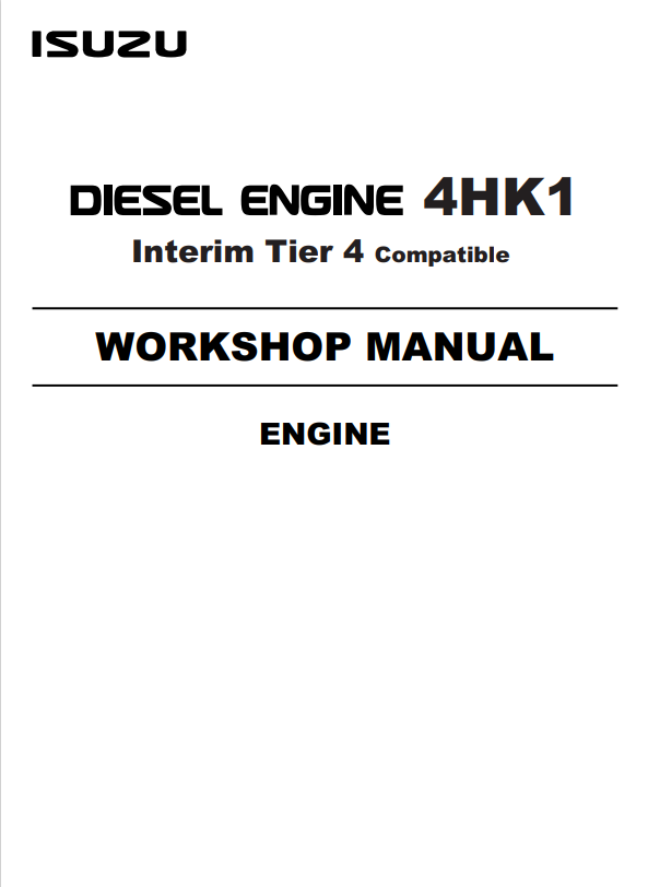 JCB ISUZU Diesel Engine 4HK1 Workshop Manual PDF