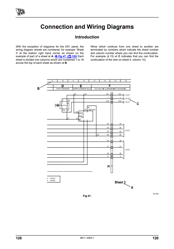 JCB KS1 Connection and Wiring Diagrams Service Manual 9811-4550-1 PDF