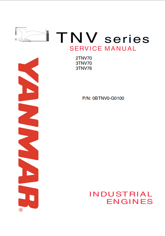 JCB/YANMAR 2TNV70, 3TNV70, 3TNV76 Service Manual 0BTNV0-G0100 PDF