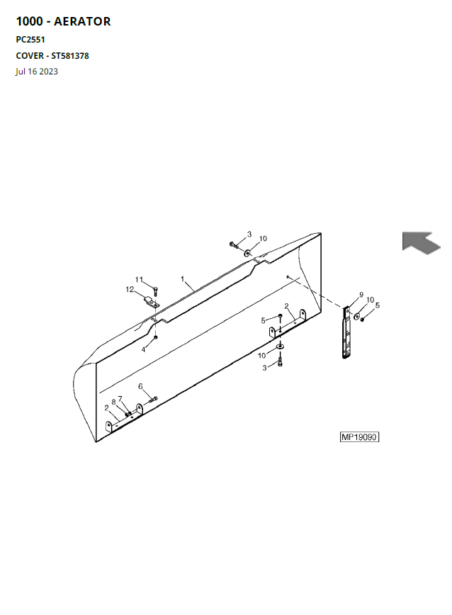 John Deere 1000 Aerator Parts Catalog Manual PC2551 PDF