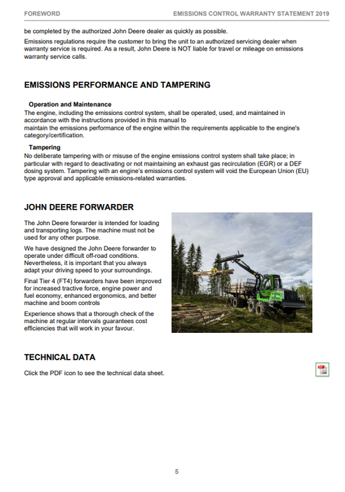 John Deere 1110G 1210G 1510G Rotating Leveling Cabin Manual PDF