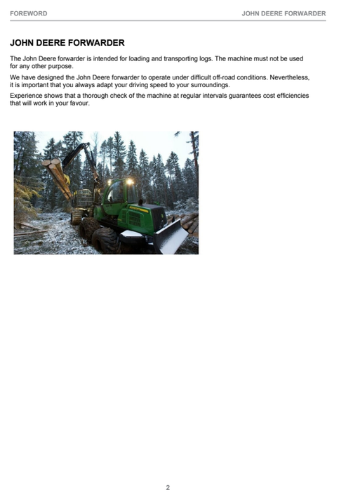John Deere 1210E 1510E T2 Build On IT4 Operator Instruction Manual