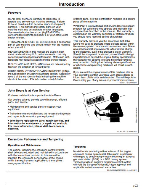 John Deere 130 P Excavator Operation Manual PDF OMT499729X019