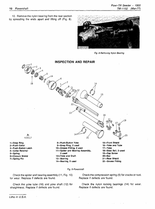John Deere 1500 Powr-Till Seeder Workshop Manual TM1152