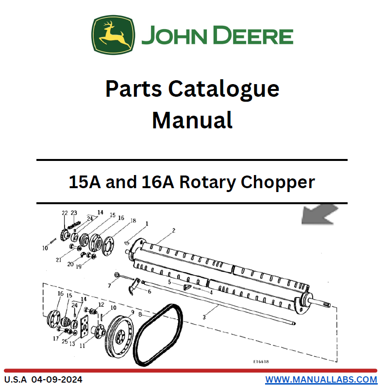 John Deere 15A and 16A Rotary Chopper Parts Catalogue Manual PDF