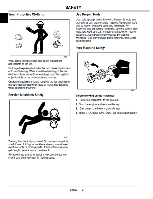 John Deere 180B 220B 260B Greensmower Maintenance Manual