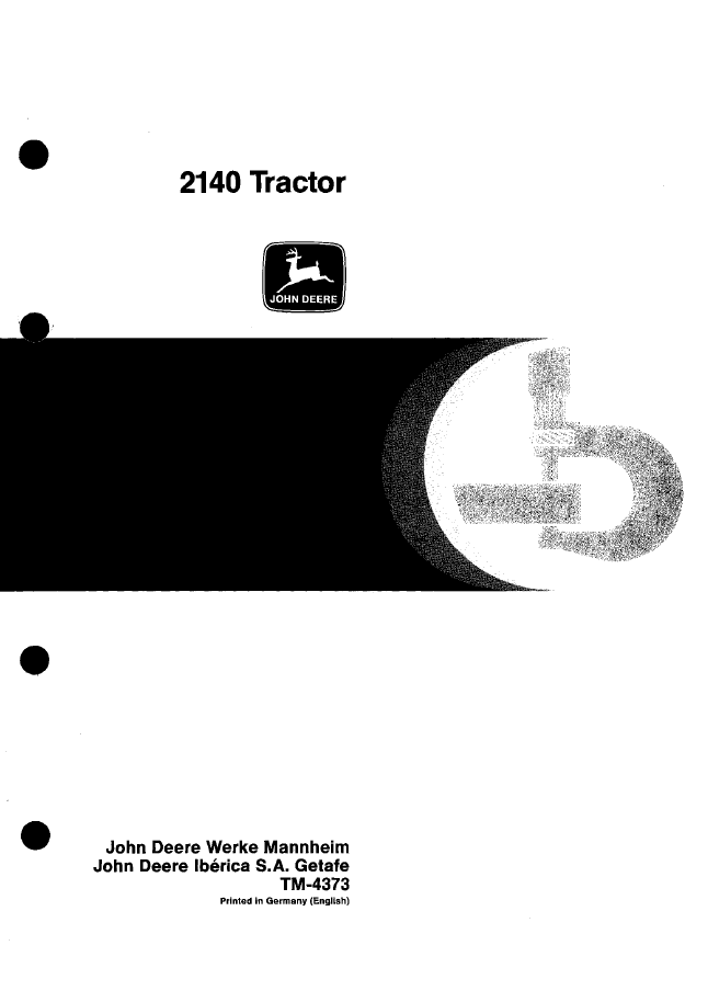 John Deere 2140 Tractor Technical Manual TM4373 PDF