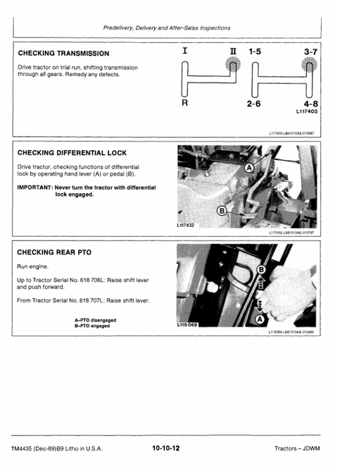 John Deere 2155 2355N Tractor Repair & Maintenance Manual TM4435
