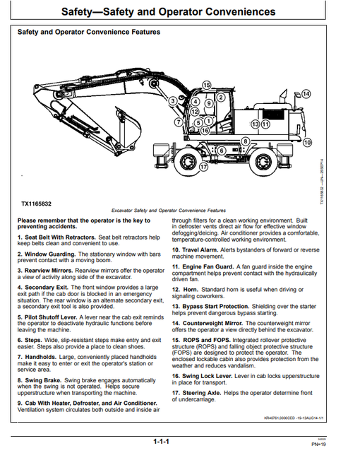 John Deere 230GW Excavator Operation Manual PDF