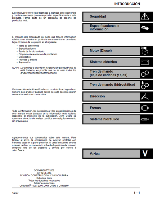 John Deere 280 Skid Steer Technical Repair Manual TM10163