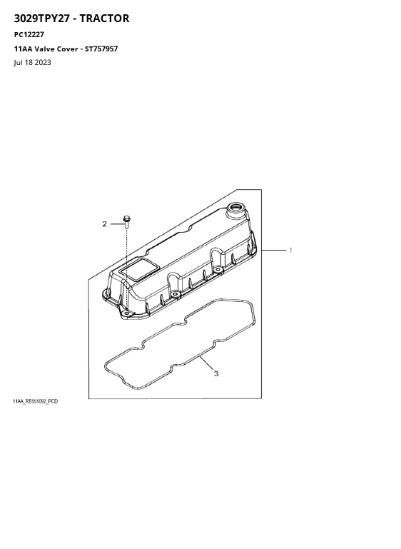 John Deere 3029TPY27 Tractor Parts Catalogue Manual PC12227 PDF