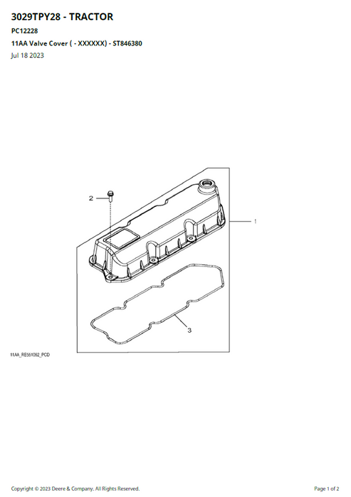 John Deere 3029TYP28 Tractor Parts Manual PDF