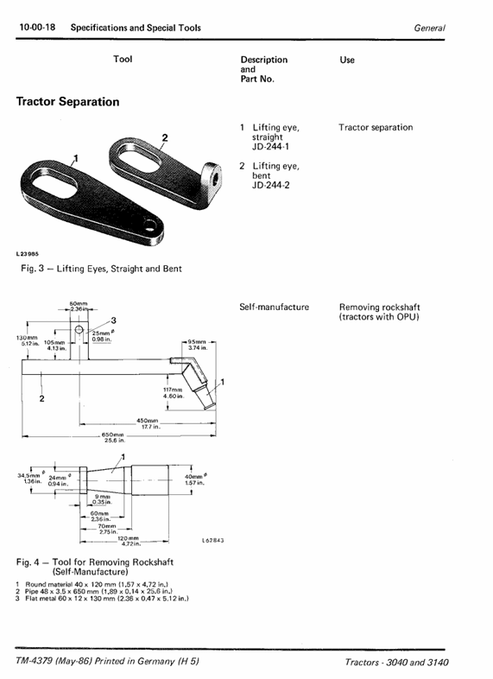 John Deere 3040 & 3140 Tractor Workshop Technical Manual