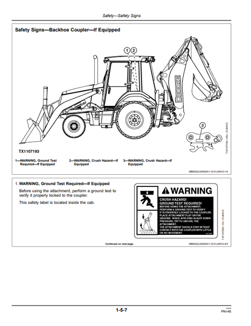 John Deere 310K EP Backhoe Loader Operator Guide OMT305695
