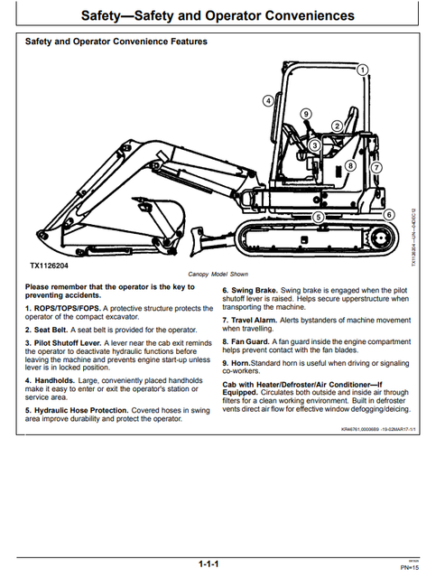 John Deere 35 P Excavator Operation & Maintenance Manual