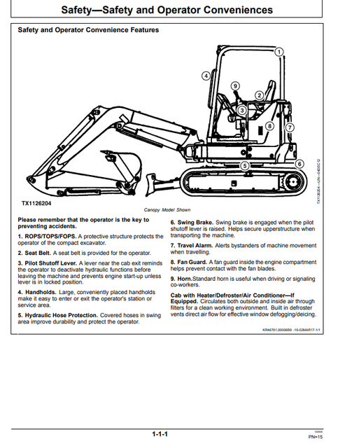 John Deere 35 P Excavator Operation & Maintenance Manual PDF
