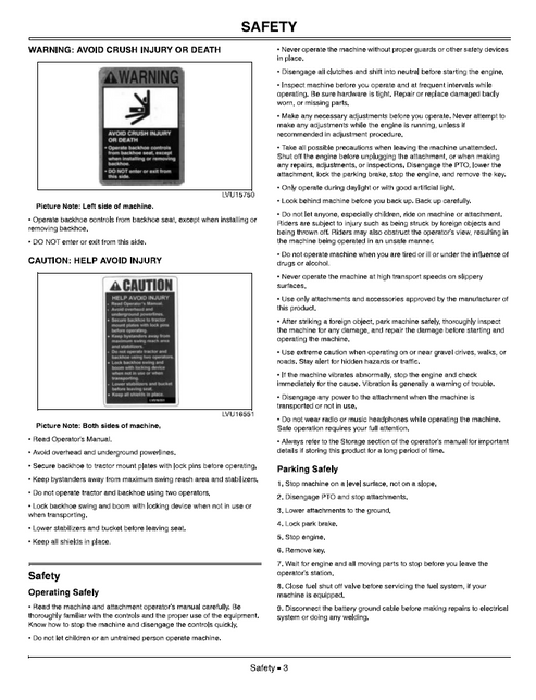 John Deere 375 485 Backhoe Technical Operator Manual PDF