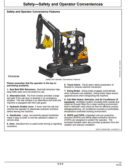 John Deere 40 P Excavator Operation Manual PDF OMT510861X019
