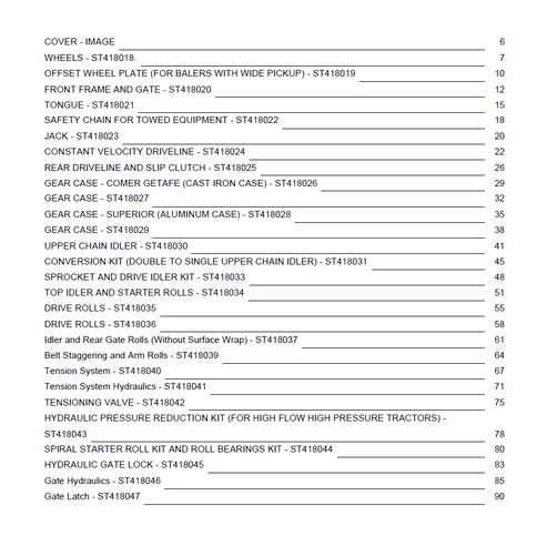 John Deere 435 535 Round Baler Parts Manual PC2275 PDF