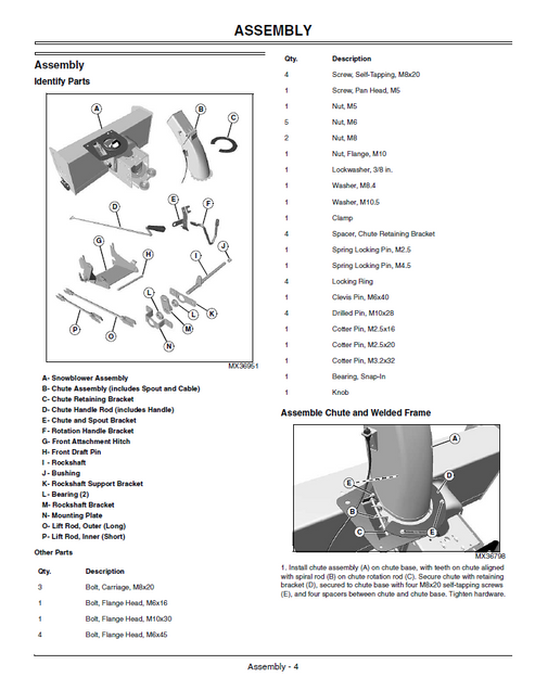 John Deere 44-Inch Snowblower OMM151683 Operator & Service Manual
