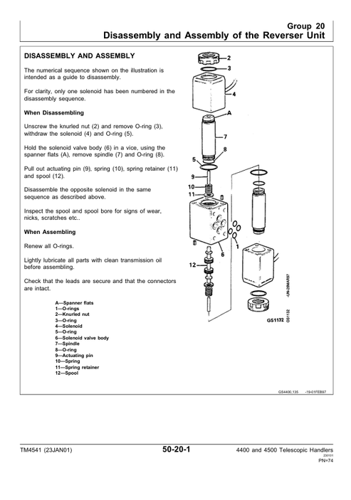 John Deere 4400 & 4500 Telescopic Handler PDF Technical Manual