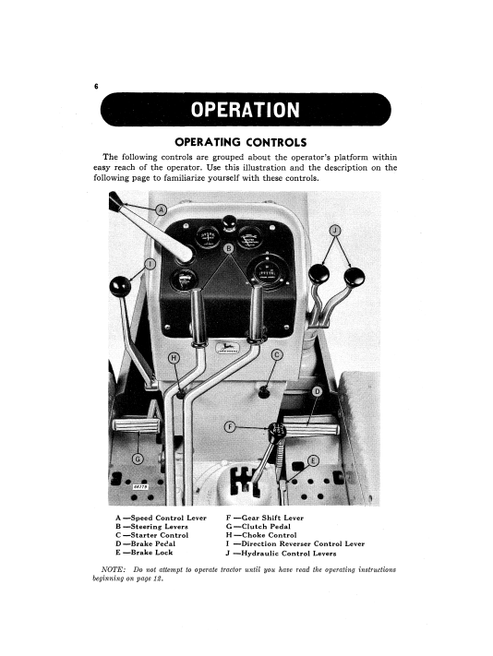 John Deere 440 Crawler Tractor Technical Operator Manual