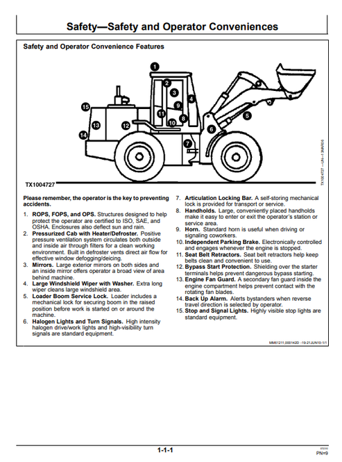 John Deere 444J 544J 624J Loader Operating & Maintenance Manual PDF