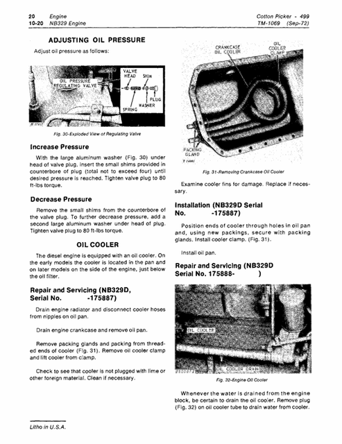 John Deere 499 Cotton Picker Maintenance Manual PDF TM1069