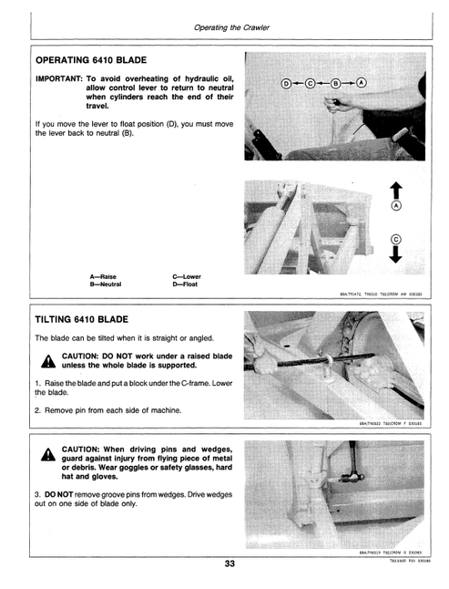John Deere 550B 555B Crawler Equipment Technical Manual