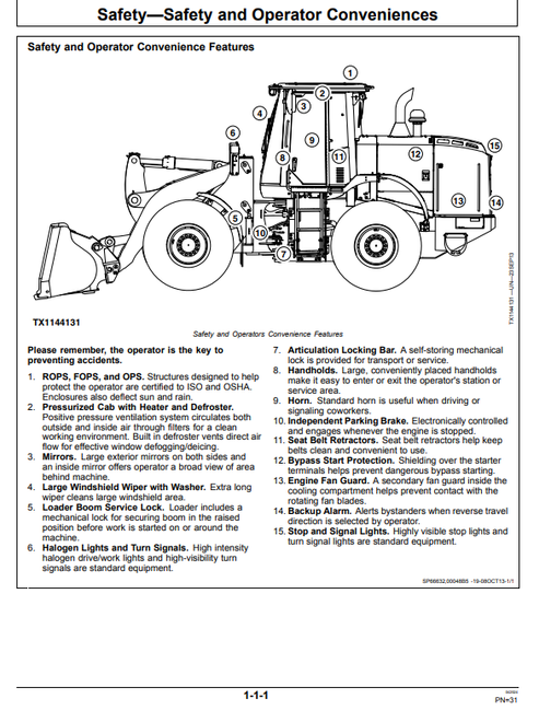 John Deere 644K Wheel Loader Operation & Maintenance Manual