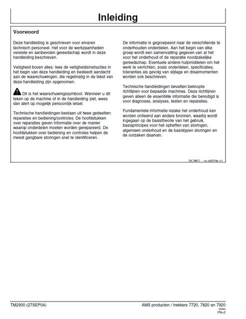 John Deere 7720-7920 Tractor Diagnostic Technical Manual PDF