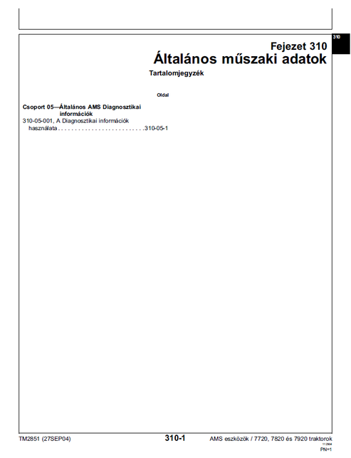 John Deere 7720 7820 7920 Technical Repair Service Manual TM2851