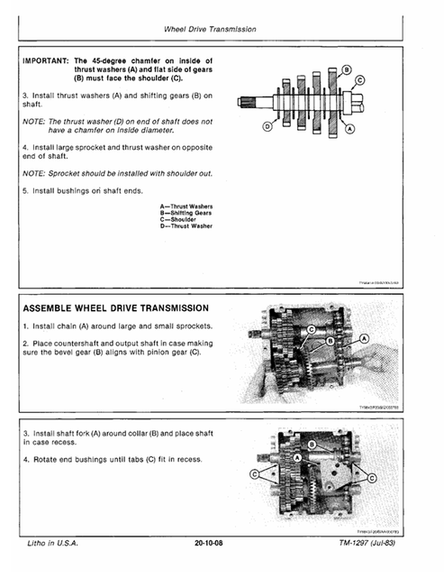 John Deere 820 Rear Tine Tiller Service Repair Manual TM1297