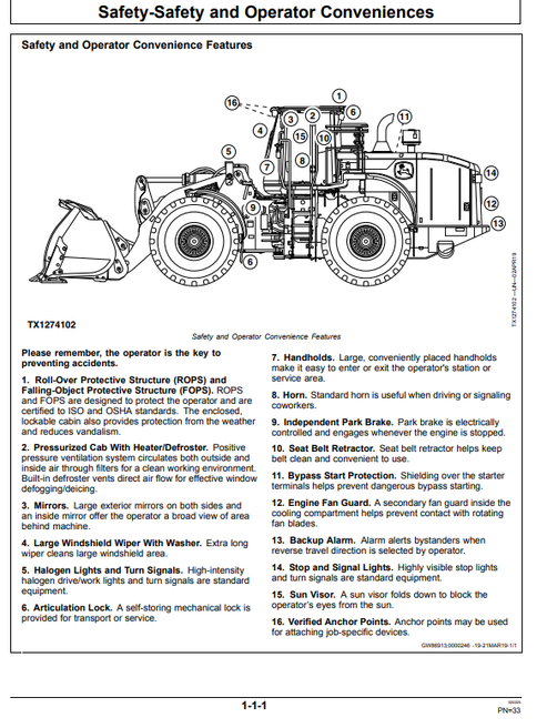 John Deere 844 P-Tier 4WD Loader Operator Manual OMT473606X019