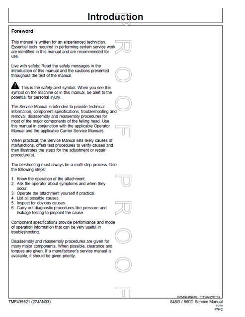 John Deere 848G 660D Grapple Skidder Service Repair Manual PDF