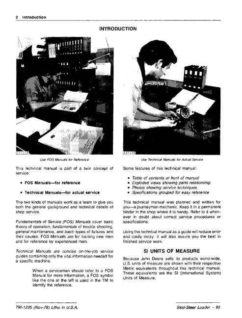 John Deere 90 Skid Steer Technical Repair Manual TM1205