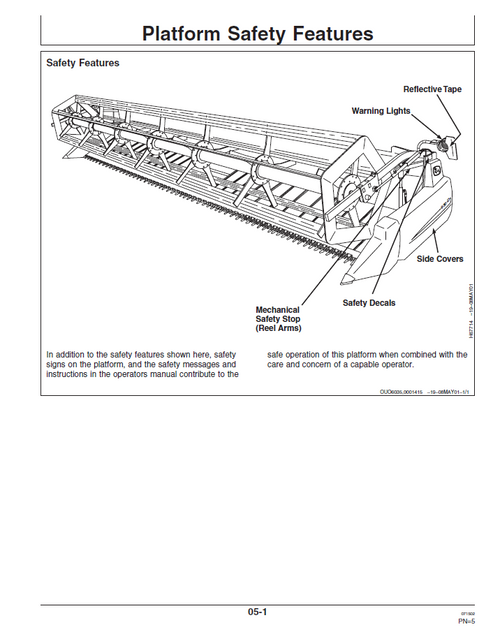 John Deere 925D 930D 936D Draper Platform Operation Manual