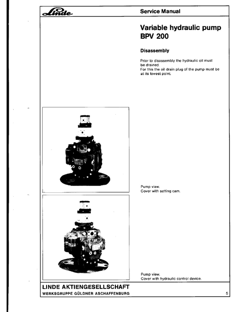 John Deere BPV200 Hydraulic Pump Workshop Service Manual PDF