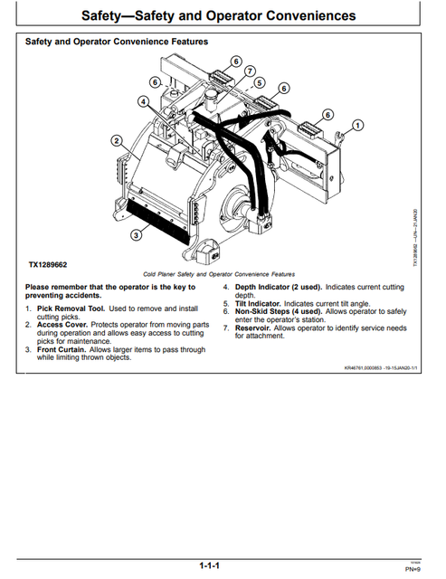 John Deere CP18E CP24E CP30E Cold Planer Manual OMT443344X019