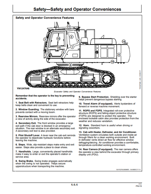John Deere E400LC Excavator Operation & Maintenance Manual PDF